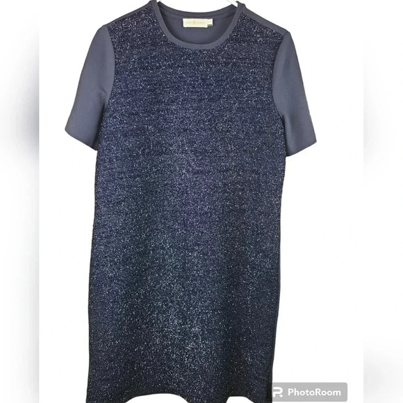 TORY Burch tinsel shimmer shift mini dress - Picture 7 of 12